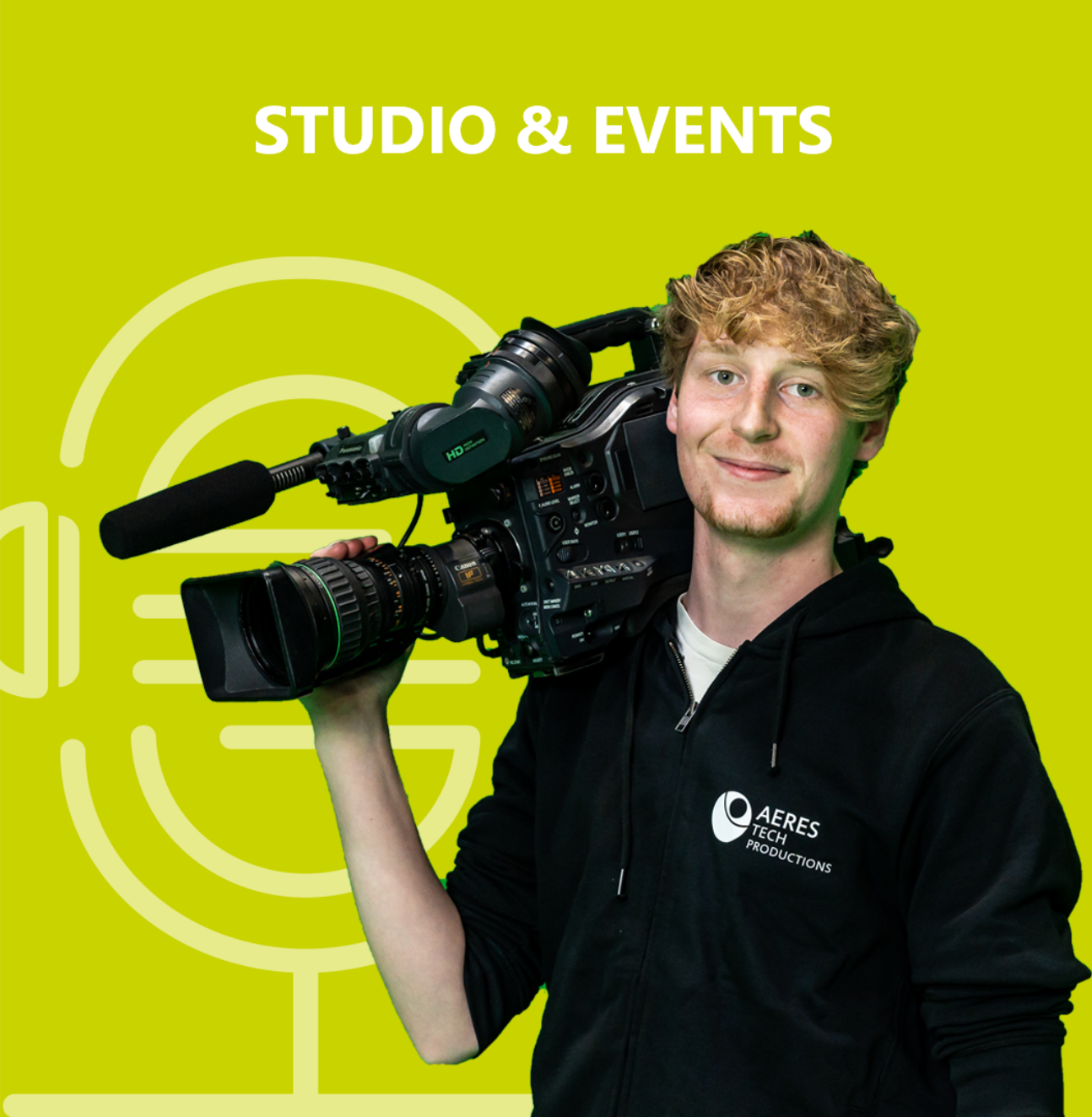 Eventlocatie, Videoproducties, podcasts, livestreaming, webinars en green screen. Alles is mogelijk bij Aeres Tech Productions